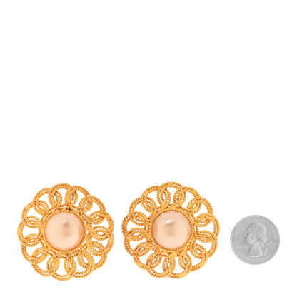 Chanel Pearl Clip On Earrings Gold 2 of 4