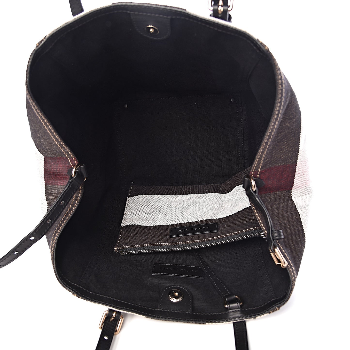 Canvas Mega Check Medium Padstow Tote Black