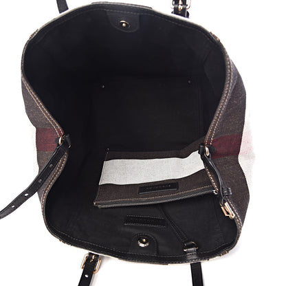 Burberry Canvas Mega Check Medium Padstow Tote Black 6 of 11