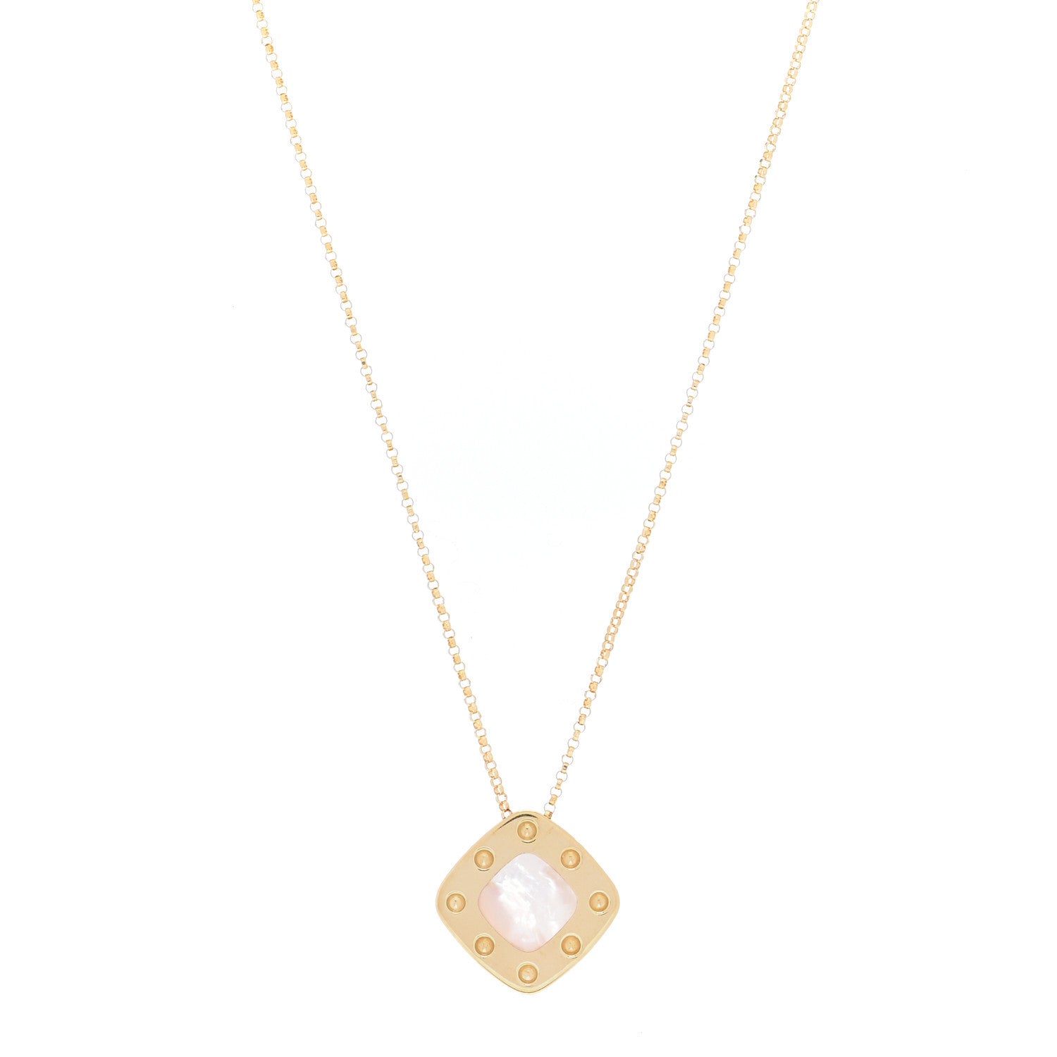 Roberto Coin 18K Yellow Gold Mother of Pearl Pois Mois Pendant Necklace 1 of 3