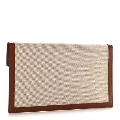 Saint Laurent Canvas Uptown Pouch Natural Beige Brick 3 of 9