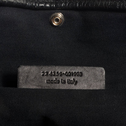 Saint Laurent Coated Canvas Leather Patch Logo Tote Black 8 of 8