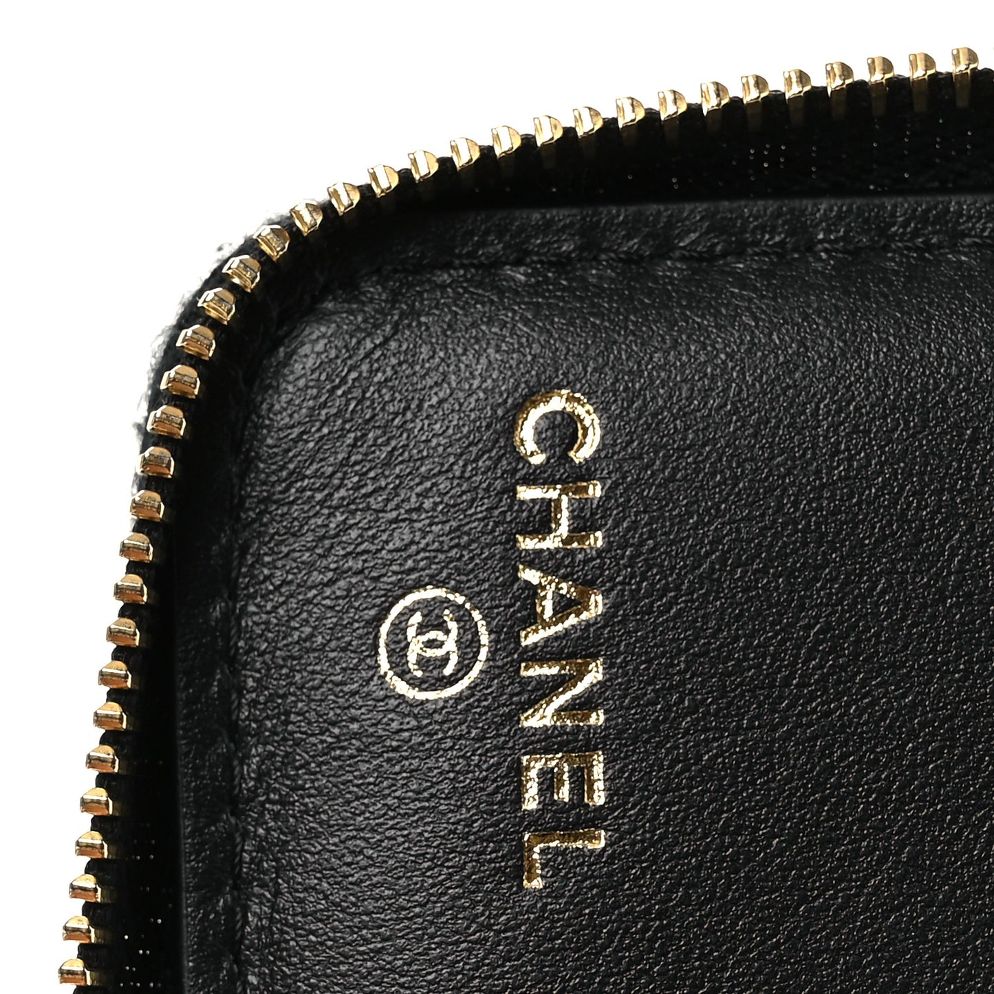 Caviar Quilted Zip Around Coin Purse Black
