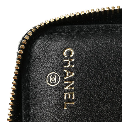 Chanel Caviar Quilted Zip Around Coin Purse Black 6 of 9