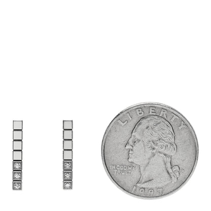 Chopard 18K White Gold Diamond Ice Cube Pure Stud Earrings 2 of 4