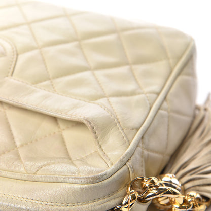 Chanel Lambskin Quilted Tassel Camera Case Pouch Beige 18 of 24