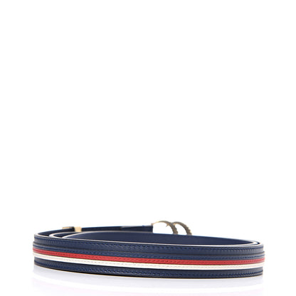 Gucci Calfskin Sylvie Stripe Torchon Double G 20mm Belt 95 38 Maritime Hibiscus Red Mystic White 2 of 4