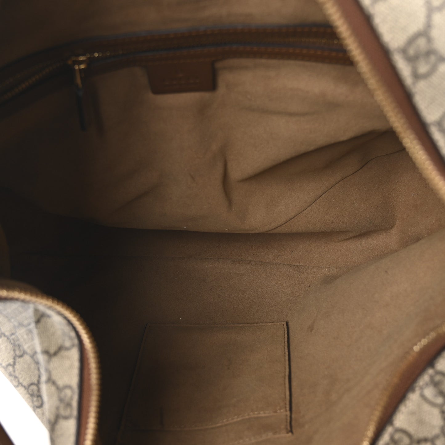 GG Supreme Monogram Large Linea A Hobo Light Brown