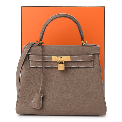Hermes Togo Kelly Retourne 28 Etoupe 11 of 11