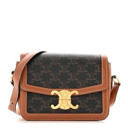 Celine Calfskin Triomphe Canvas Teen Triomphe Bag Tan 1 of 11