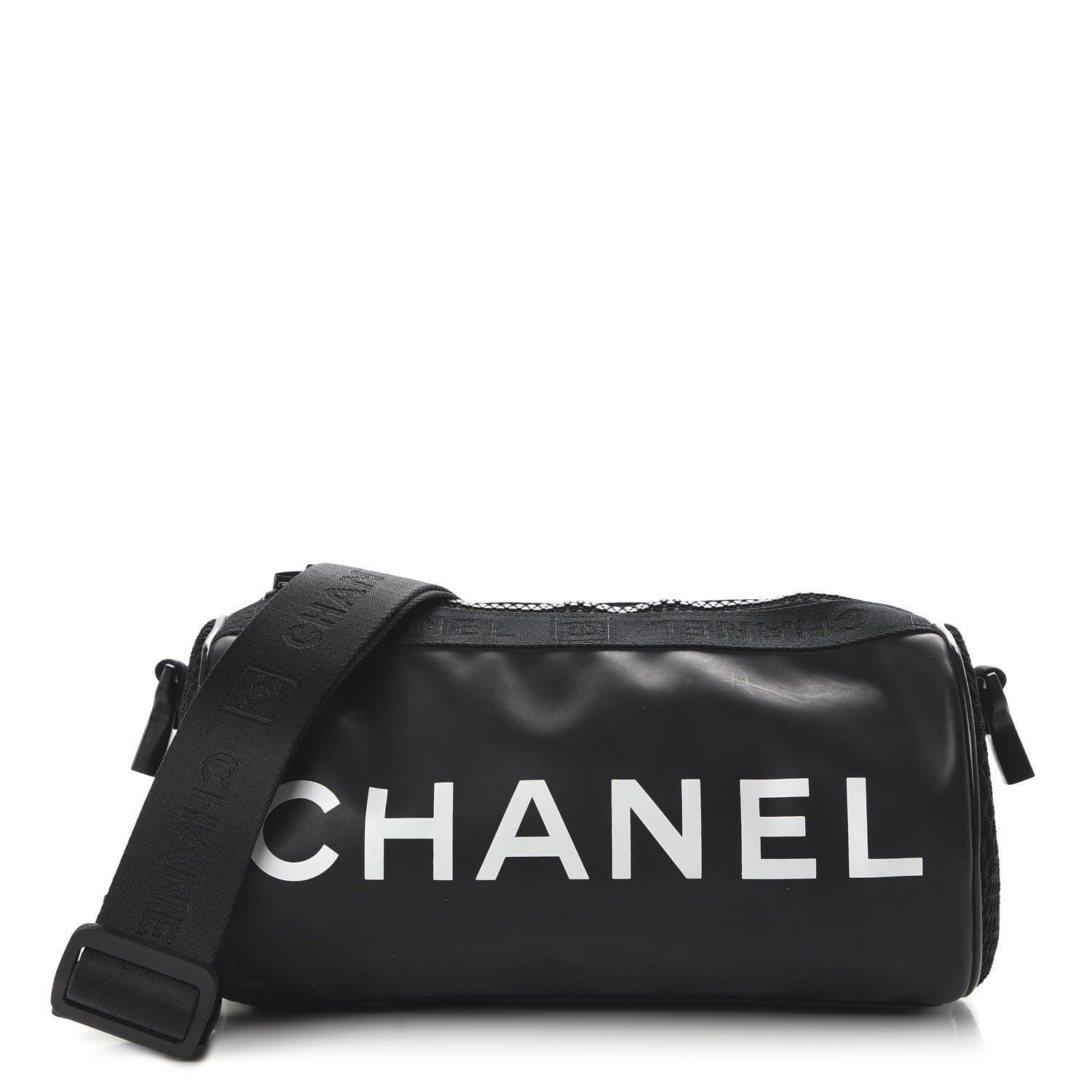 Chanel Rubber Nylon Mesh Small Sport Duffle Black 1 of 12