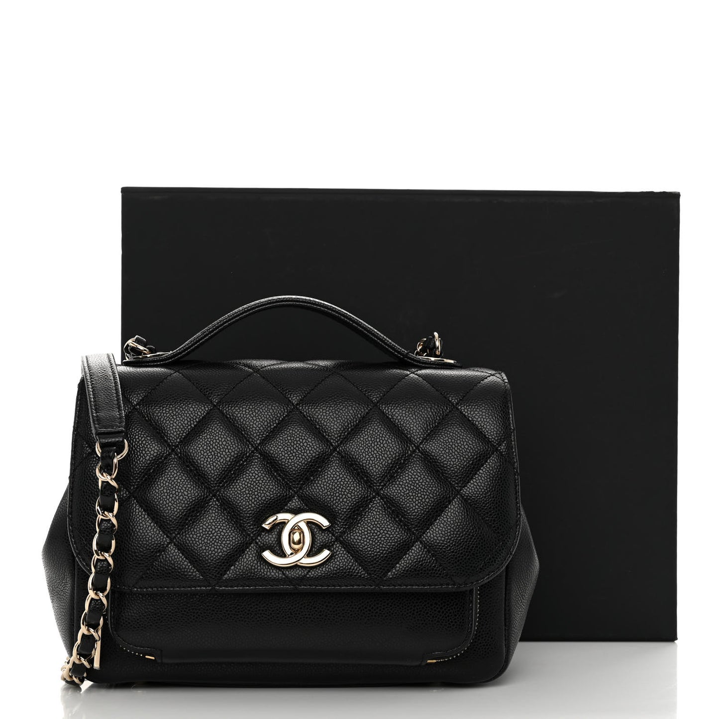 Caviar Quilted Medium Business Affinity Flap Black