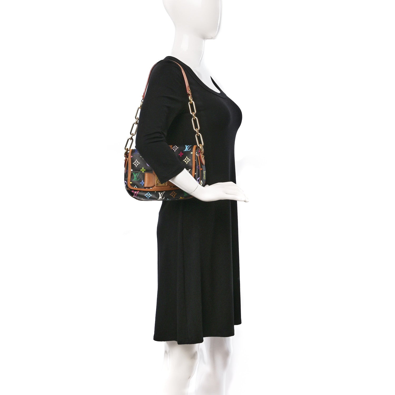 Louis Vuitton Monogram Multicolor Patti Black 2 of 8