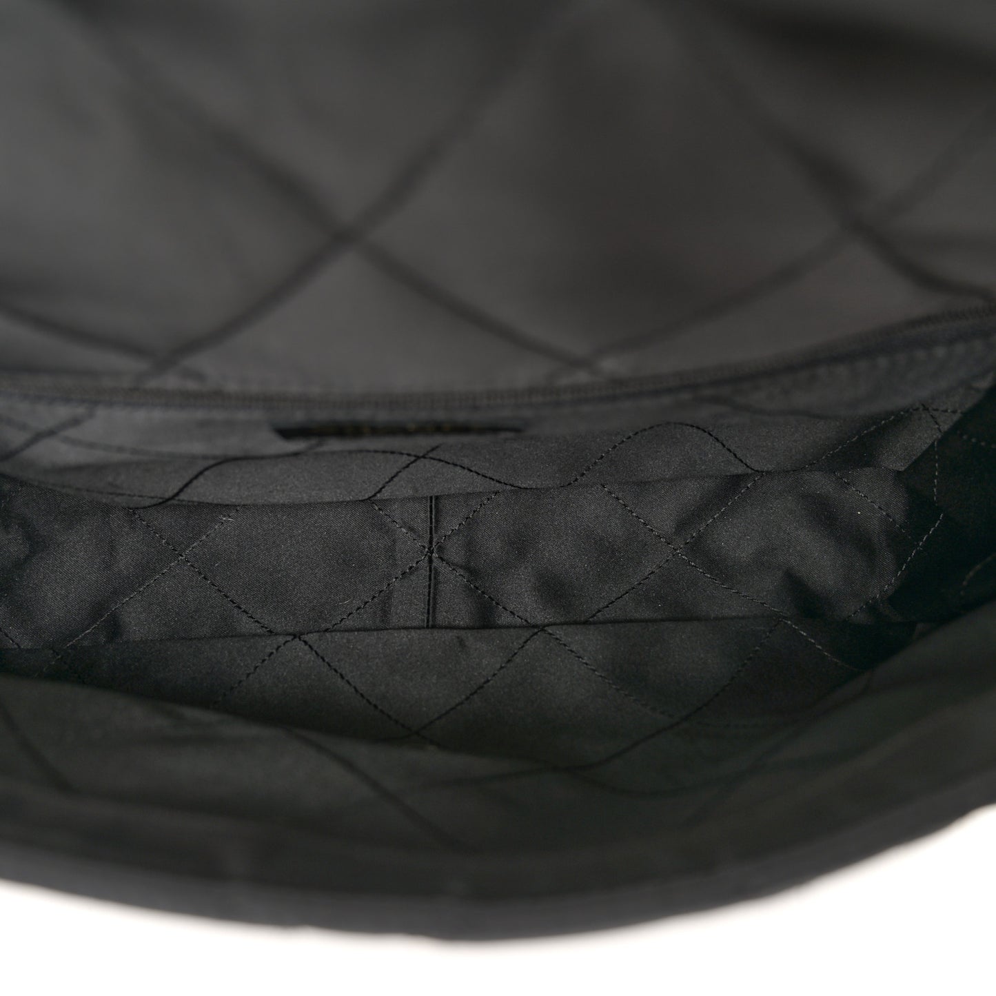 Satin Quilted Large Chain All Over Flap Bag Black Black