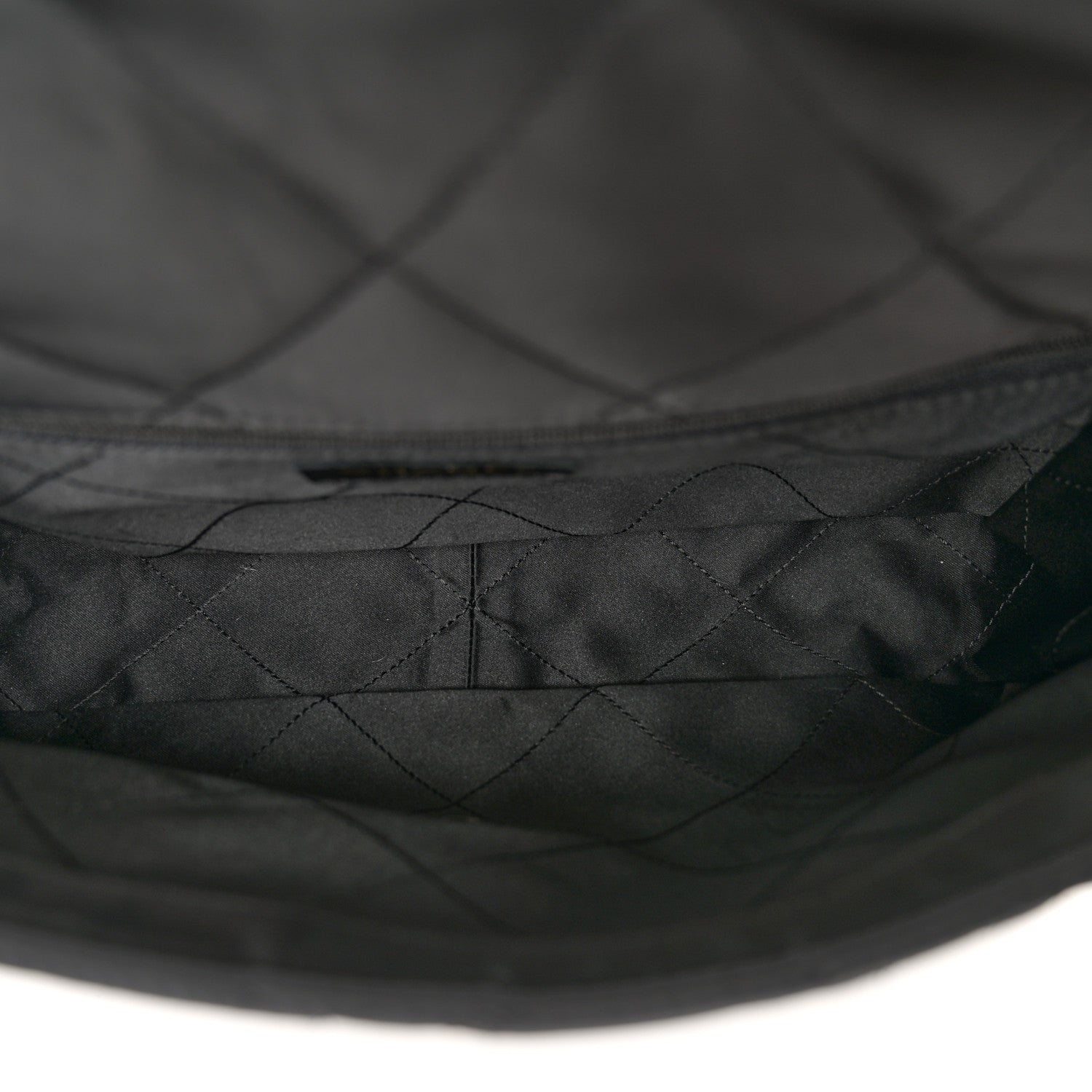 Chanel Satin Quilted Large Chain All Over Flap Bag Black Black 5 of 12