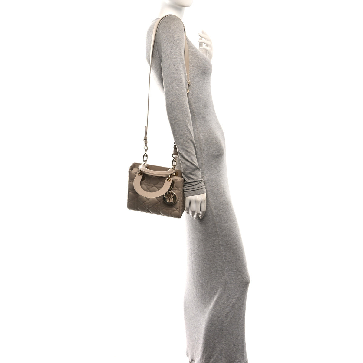 Christian Dior Lambskin Cannage Small My ABCDior Lady Dior Beige 2 of 11