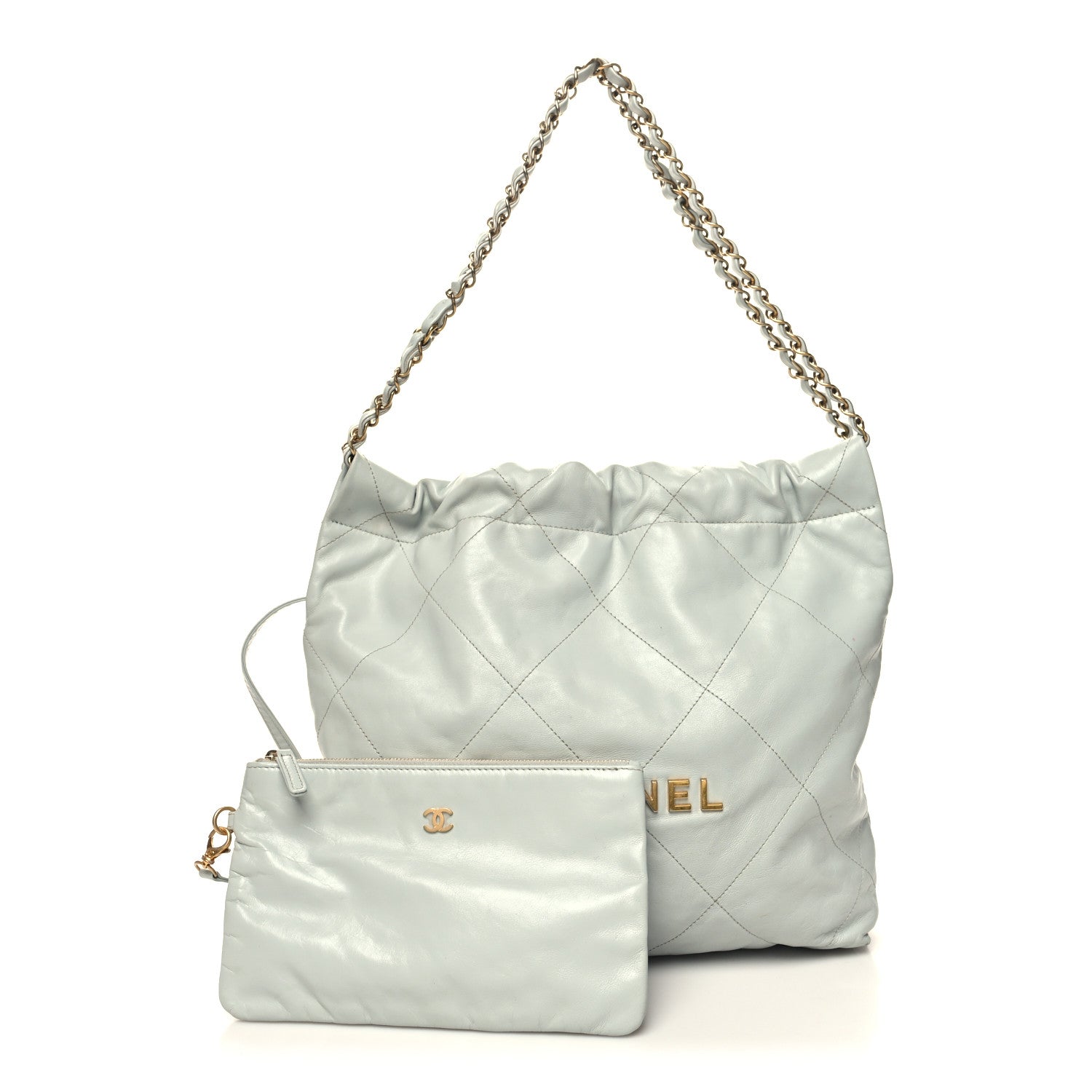 Chanel Shiny Calfskin Quilted Small Chanel 22 Grey 3 of 14