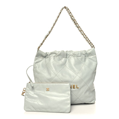 Chanel Shiny Calfskin Quilted Small Chanel 22 Grey 3 of 14