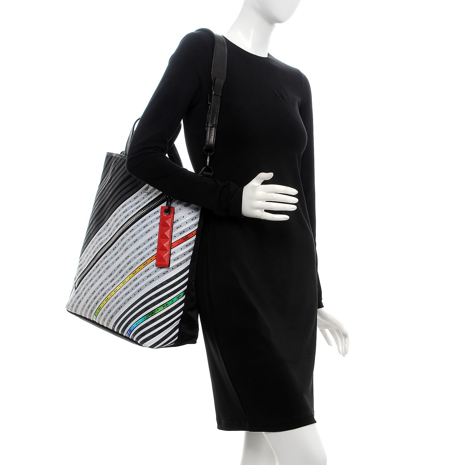 MCM Nylon Coated Canvas Zipper Tote 2 of 14