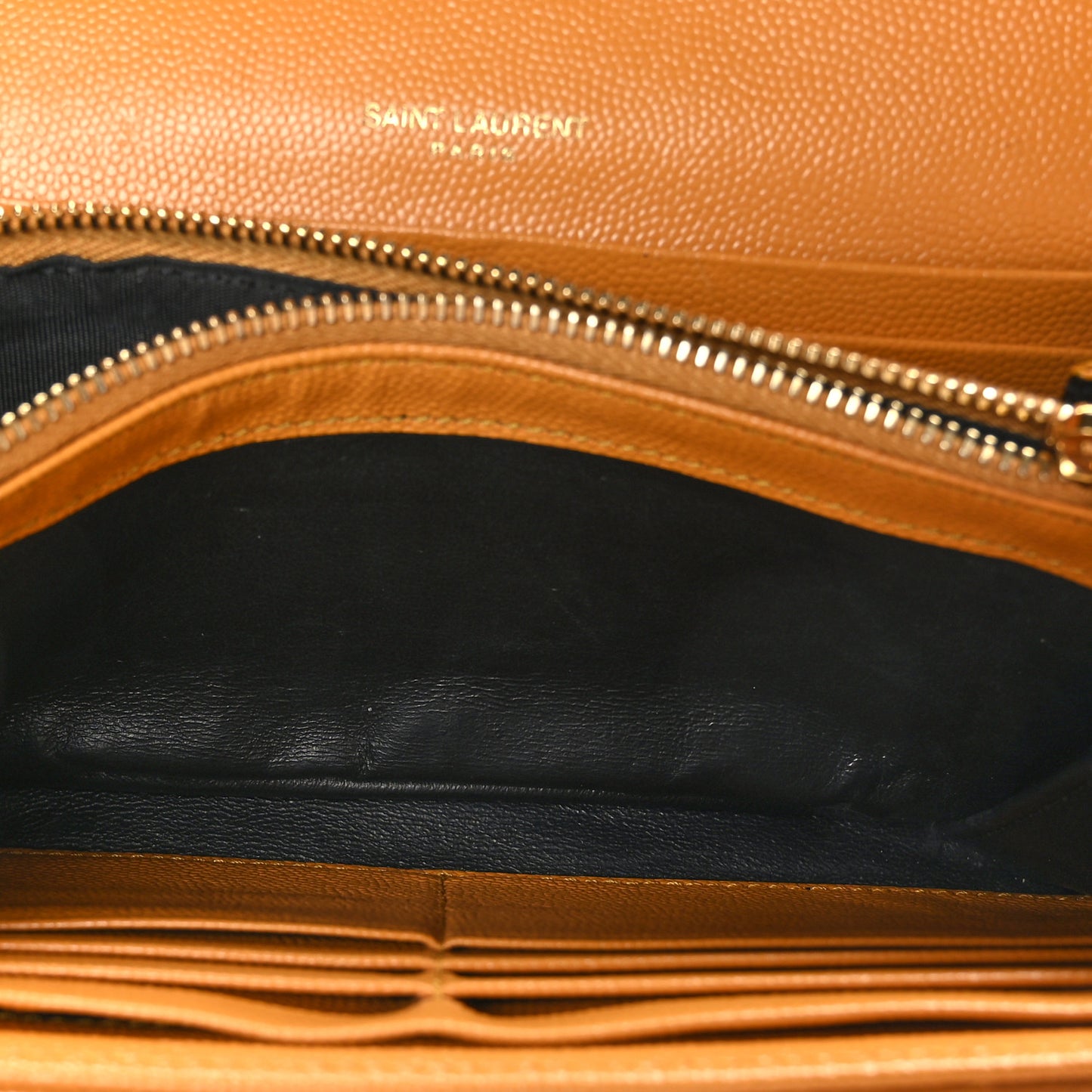 Calfskin Matelasse Chevron Monogram Flap Wallet Natural Dark