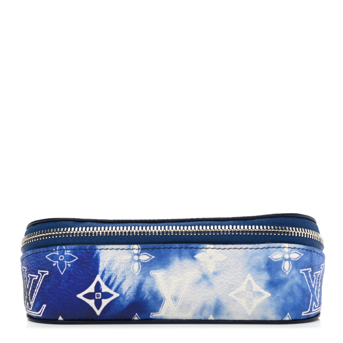 Cowhide Monogram Bandana Sunglasses Case GM Blue White