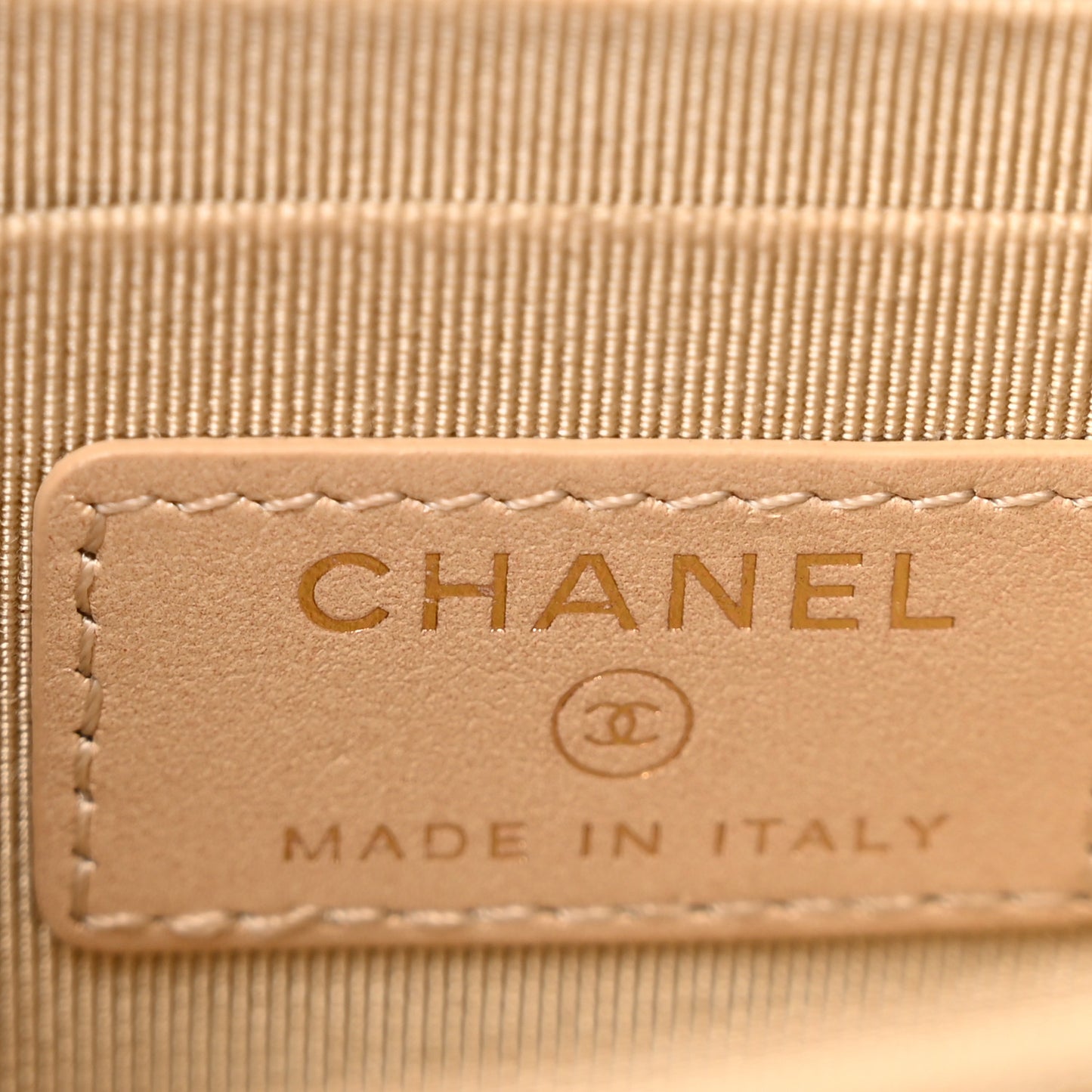 Metallic Lambskin Quilted Mini Wallet On Chain WOC Gold