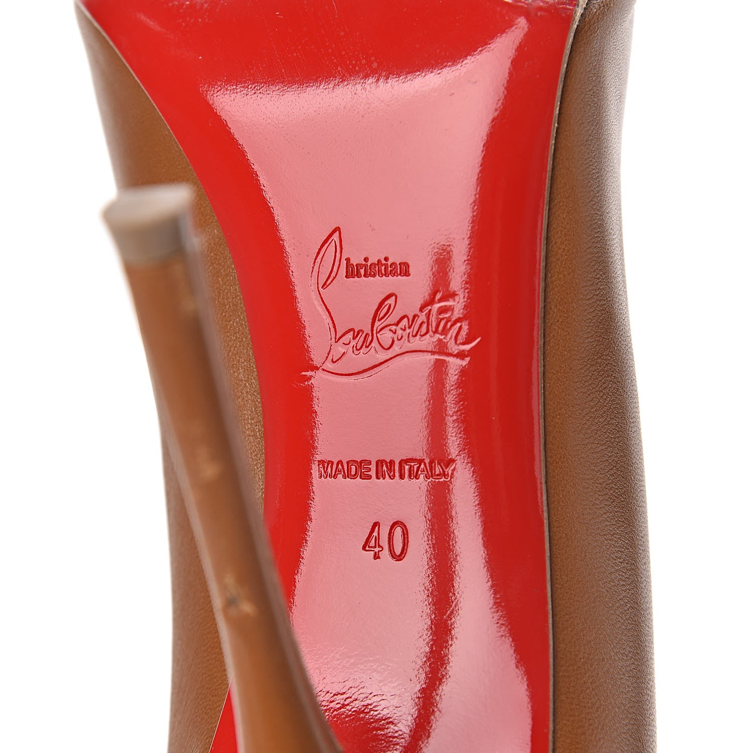 Christian Louboutin Shiny Nappa Decoltish 100 Pumps 40 Safari 6 of 17