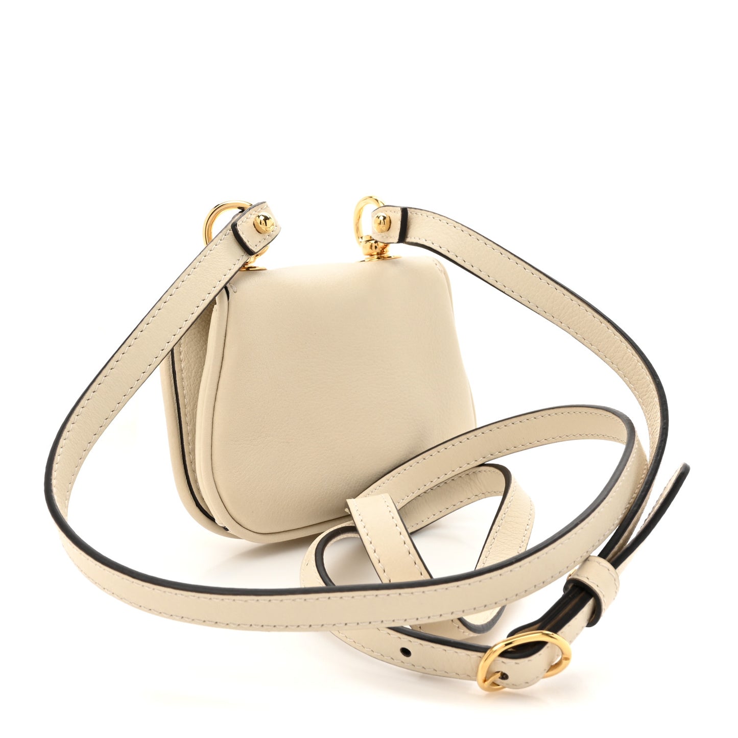 Roxy Calfskin Blondie Card Case Wallet with Strap Mystic White