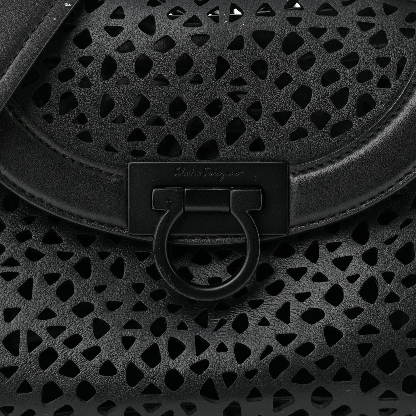Soft Calfskin Laser Cut Sofia Satchel Black
