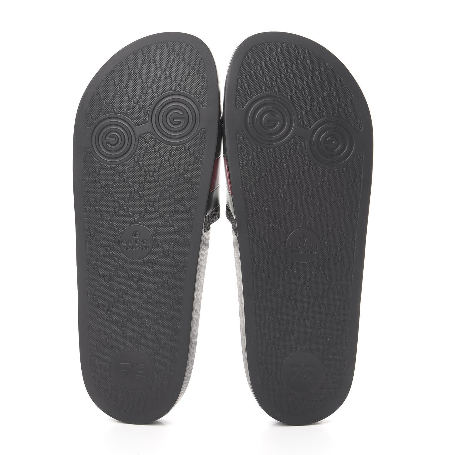 Gucci Rubber Web Mens Pool Slide Sandals 10 Black Green Red 5 of 7