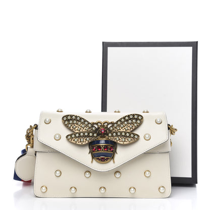 Gucci Nappa Pearl Studded Mini Queen Margaret Broadway Shoulder Bag Mystic White 12 of 12