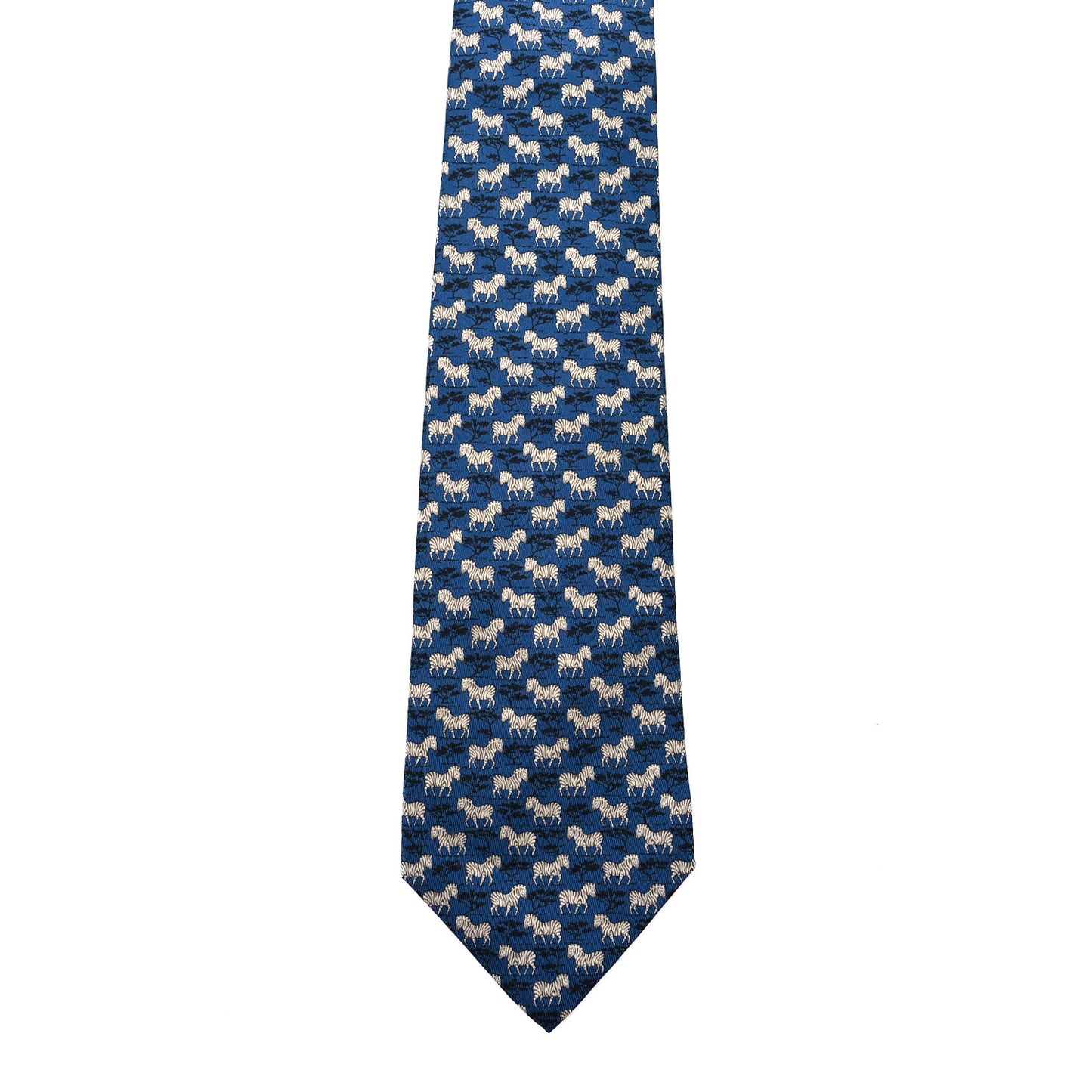 Printed Silk Mens Neck Tie Bleu