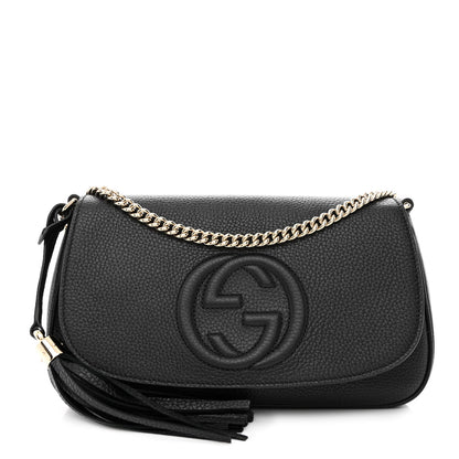 Gucci Pebbled Calfskin Medium Soho Flap Crossbody Black 1 of 11