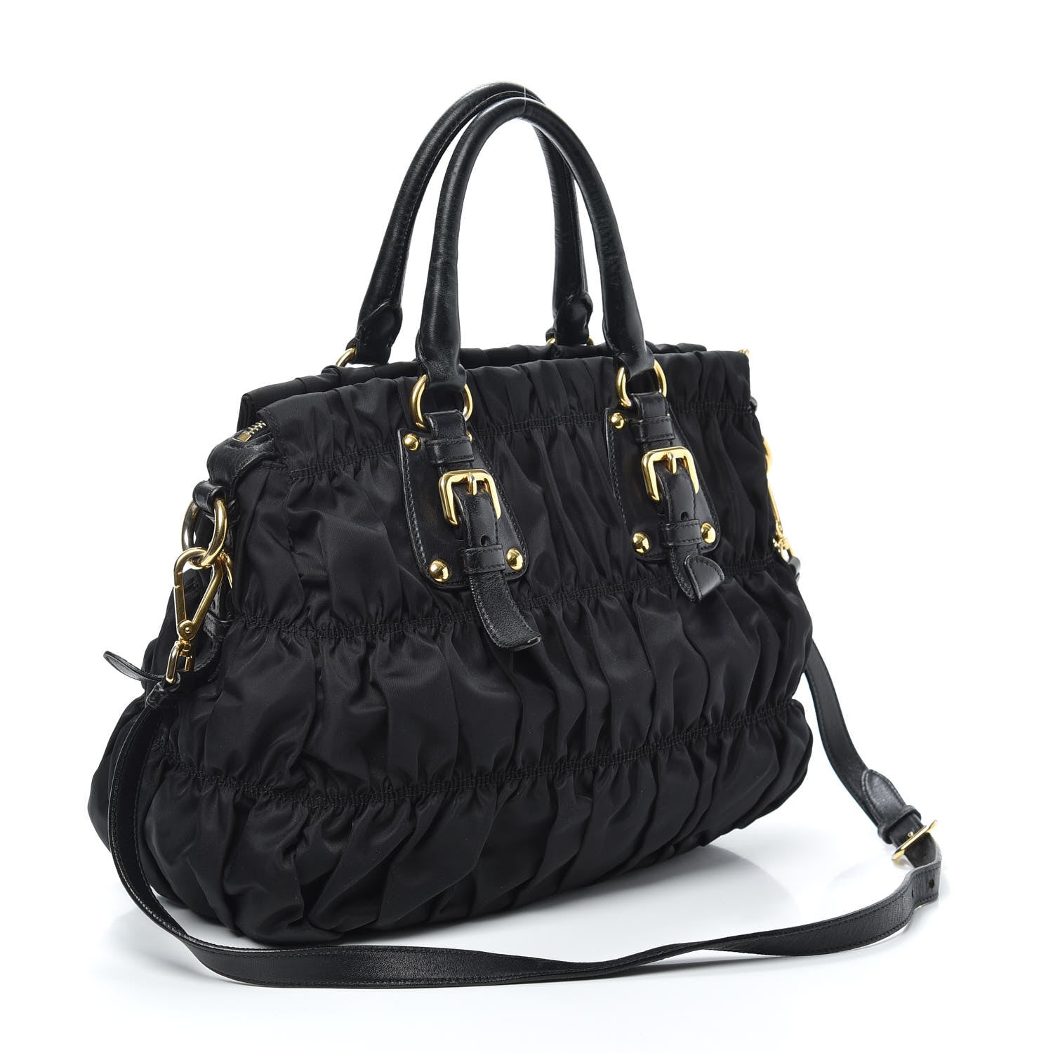 Prada Tessuto Nylon Gaufre Tote Black 3 of 9