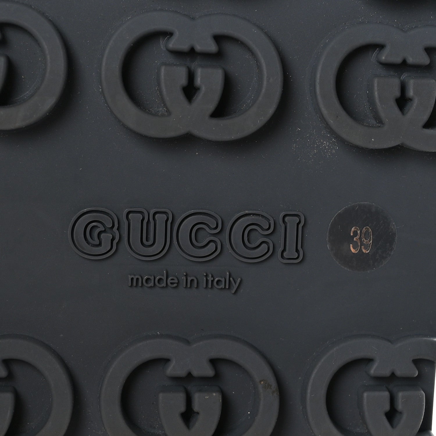 Gucci Soft Rubber Womens Interlocking G Platform 42mm Slide Sandals 39 Black 7 of 7