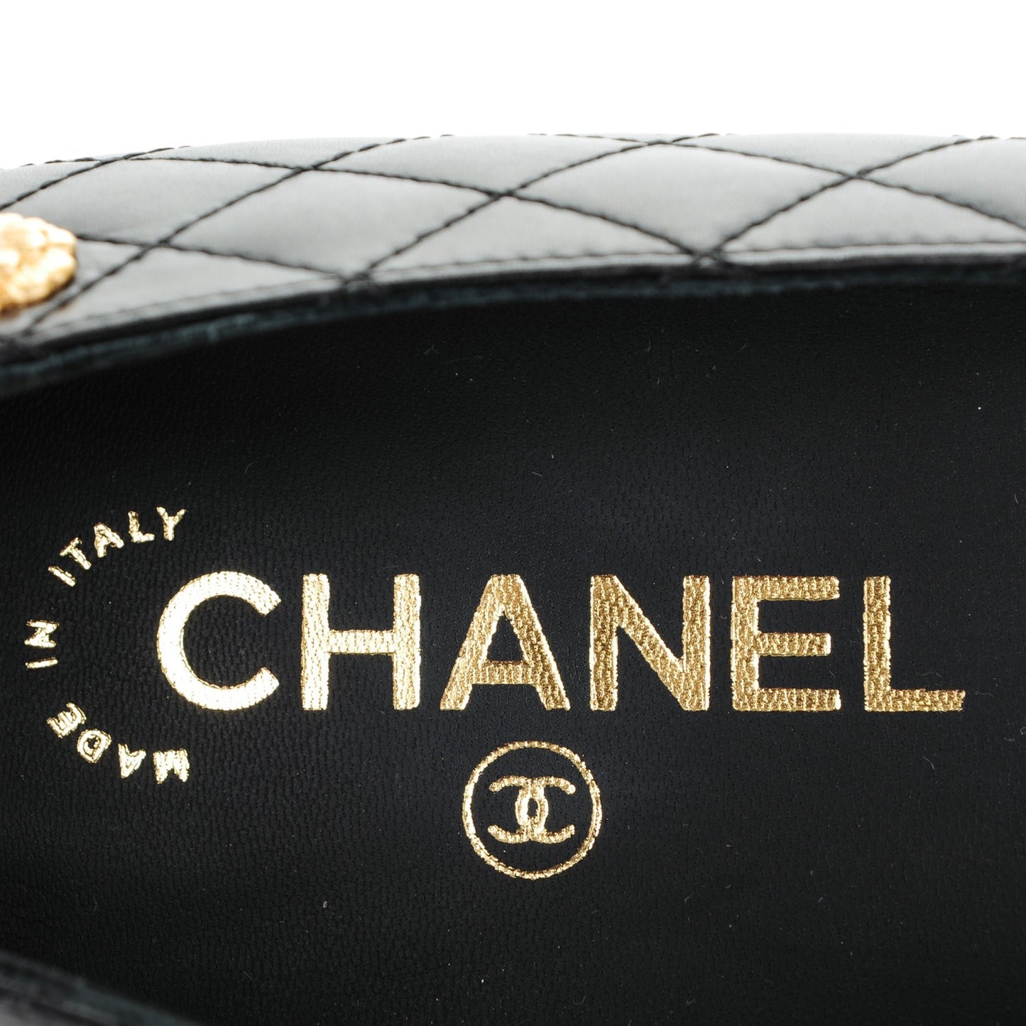 Lambskin Quilted Cap Toe Ballerina Flats 39.5 Black