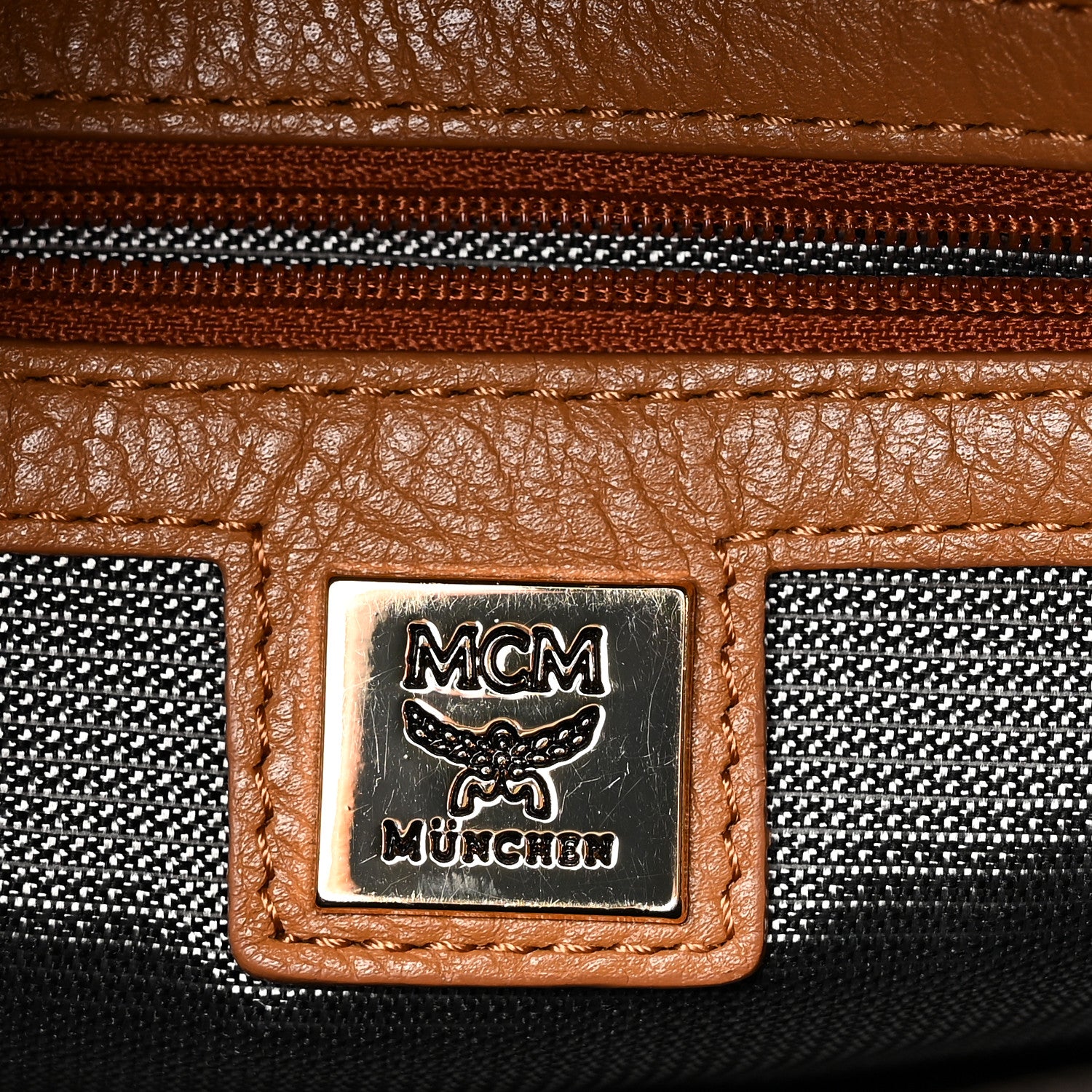 MCM Visetos Small Side Stud Stark Backpack Cognac 6 of 9