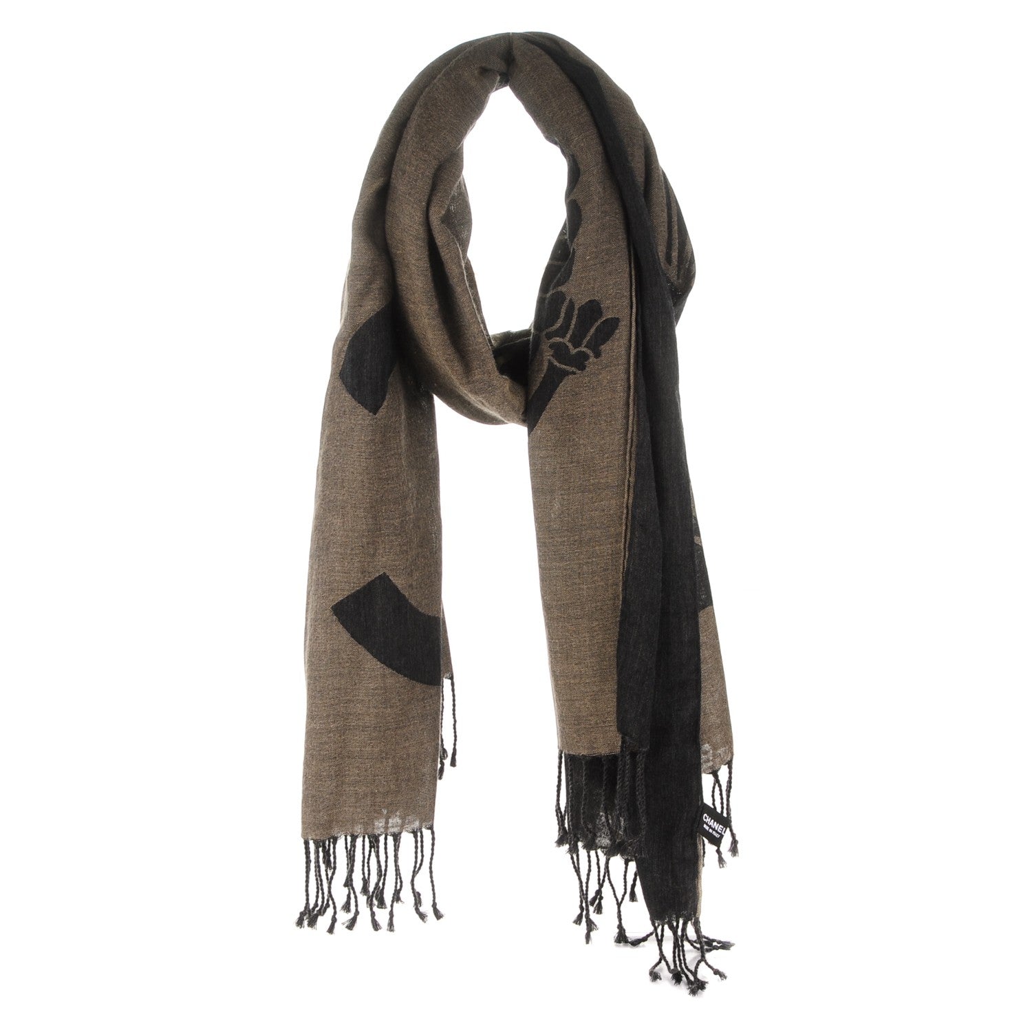 Chanel Cashmere Silk CC Stole Black 1 of 6