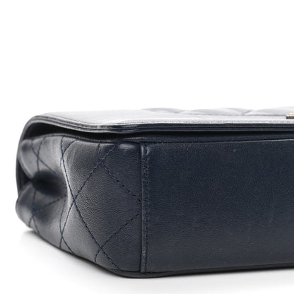 Chanel Sheepskin Quilted Medium Vintage Mademoiselle Flap Dark Navy 9 of 13
