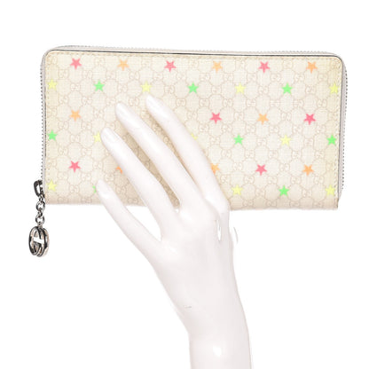 Gucci Micro GG Supreme Stars GG Pierce Zip Around Wallet White 2 of 7