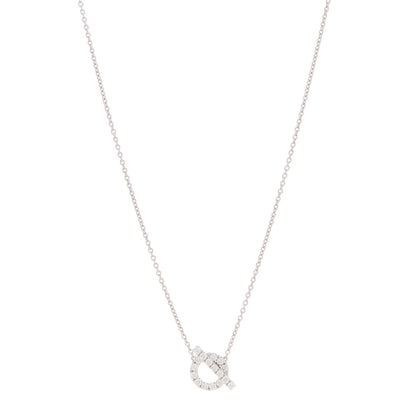 Hermes 18K White Gold Diamond Finesse Pendant Necklace 1 of 5