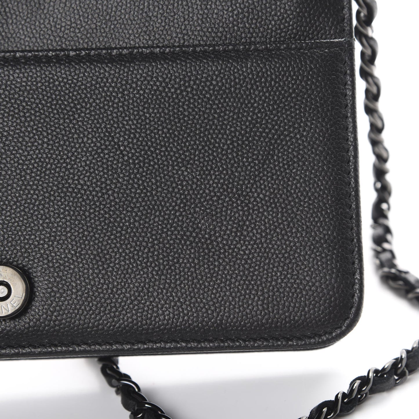 Caviar Quilted Boy Wallet On Chain WOC So Black