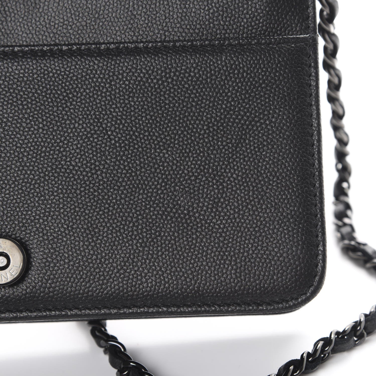 Chanel Caviar Quilted Boy Wallet On Chain WOC So Black 14 of 16