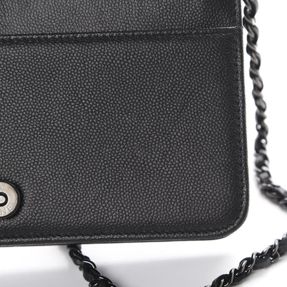 Chanel Caviar Quilted Boy Wallet On Chain WOC So Black 14 of 16