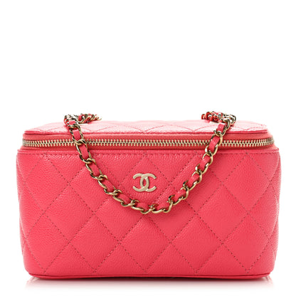 Chanel Caviar Quilted Small Vanity Case With Chain Pink 1 of 9