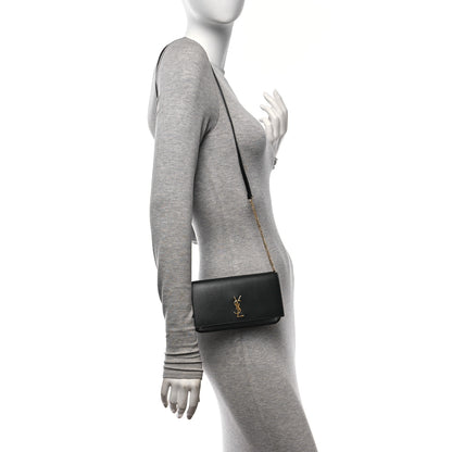 Saint Laurent Grained Calfskin Monogram Phone Holder Crossbody Black 2 of 10