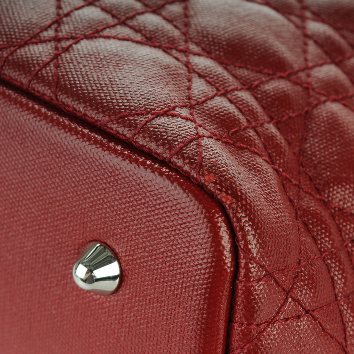Coated Canvas Cannage Medium Panarea Tote Red