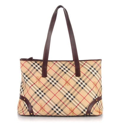 Burberry Haymarket Check Large Tote Chocolate 1 of 18