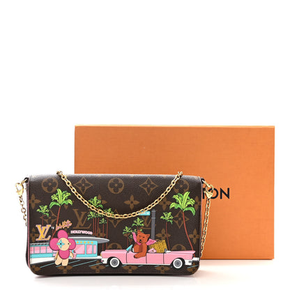 Louis Vuitton Monogram 2021 Christmas Animation Hollywood Pochette Felicie Chain Wallet Fuchsia 18 of 18