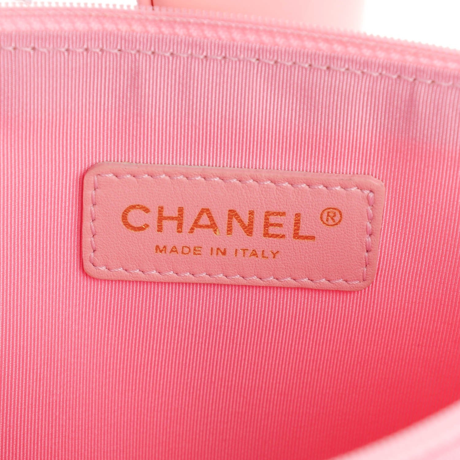 Chanel Vinyl Patent CC Logo Beach Tote Pink 7 of 9